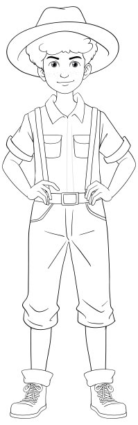 穿背带裤的男人轮廓图片下载