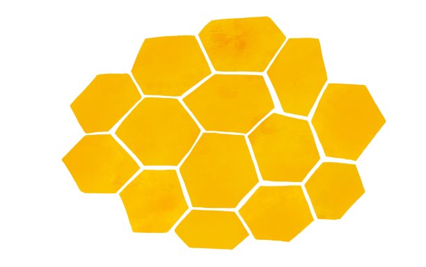 黄色蜂窝蜂窝元件。水彩纹理六边形网格细胞，黄色有机蜂蜜图片下载
