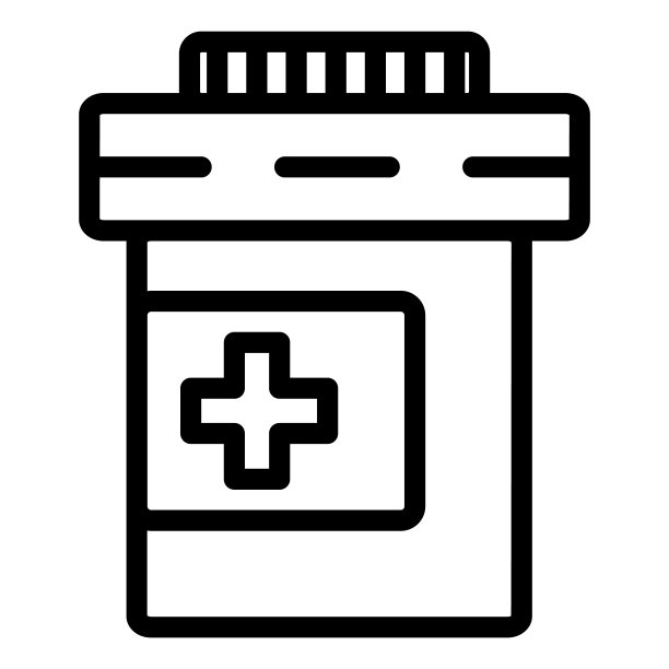 药瓶线图标。药丸、药品可符号，白底轮廓式象形文字。医疗或药房标志移动概念网页设计。矢量图形。图片下载