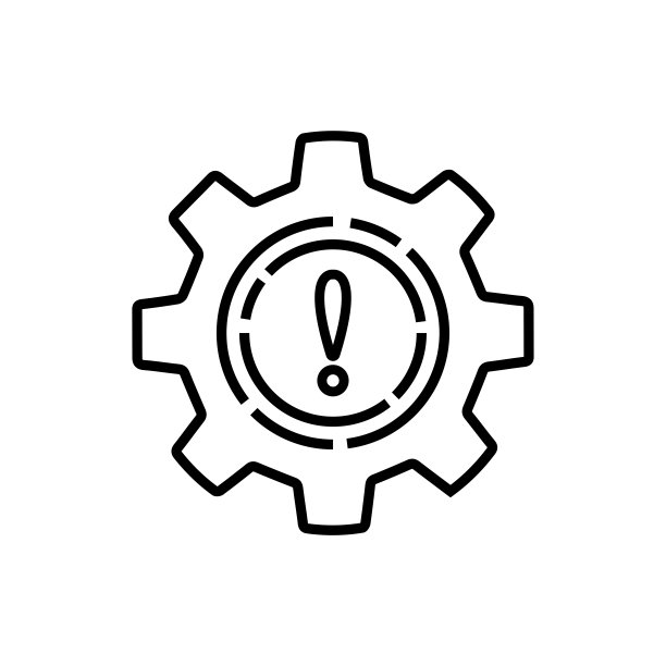 细线故障图标与破碎的操作过程。维修或保养符号的概念。平面轮廓趋势现代断层或中断标志图形简单的笔画设计孤立在白色图片下载