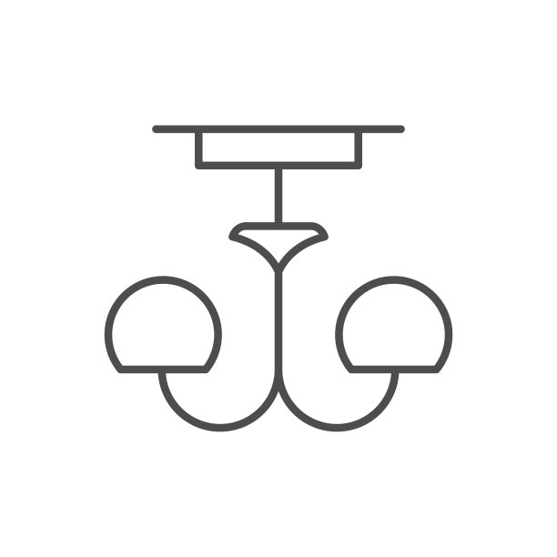 小吊灯线条轮廓图标图片下载