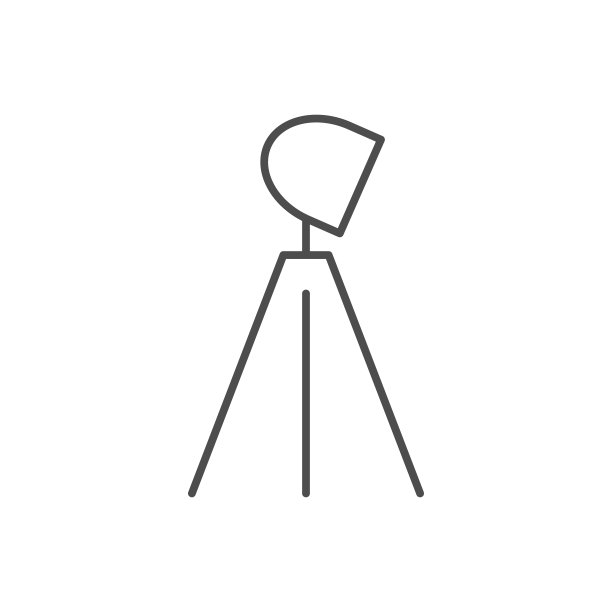 聚光灯三脚架线条轮廓图标图片下载
