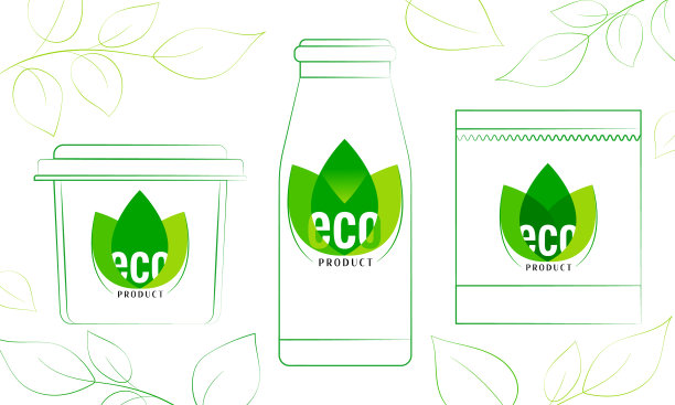 一套包装产品的环保标签图片下载
