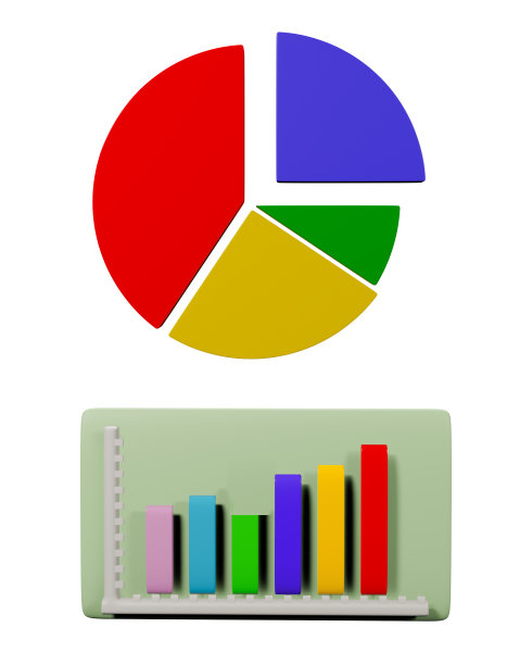 图表和图表图标集。图表和图表。饼，计划和可视化统计。孤立的3d渲染图标，白色背景上的对象。剪切路径。图片下载