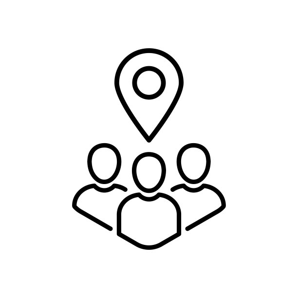 会议地点或团队地点细线图标。轮廓趋势现代人群标志图形笔画设计网页元素孤立在白色上。概念房地产公司标志或公共空间徽章图片下载