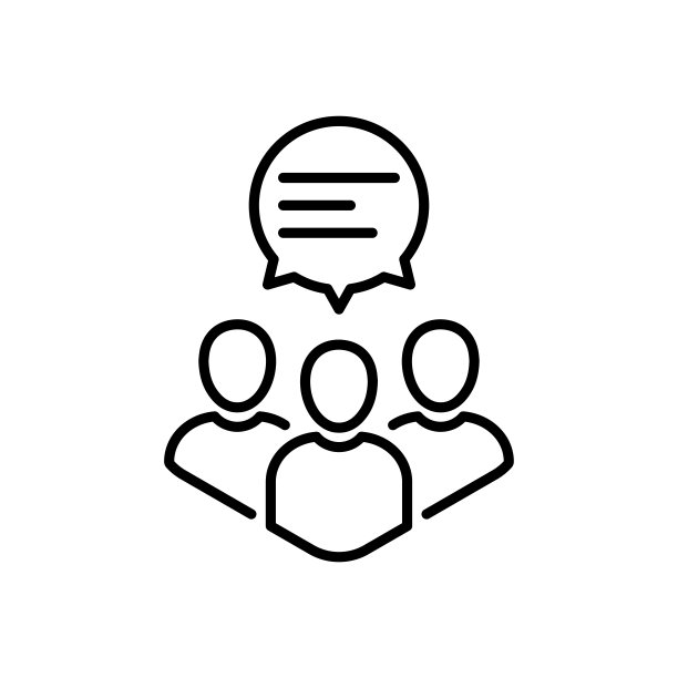 虚拟网络研讨会或聊天室团队合作细线图标图片下载