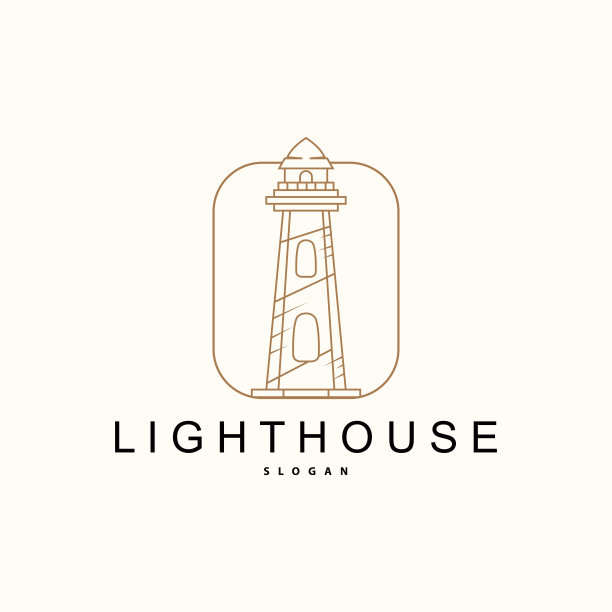 灯塔，灯塔矢量现代简单的海滩探照灯塔，符号说明模板图片下载