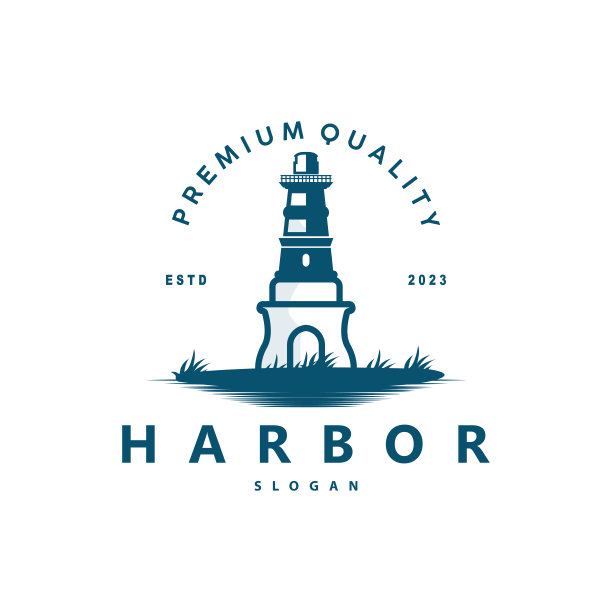 灯塔，灯塔矢量现代简单的海滩探照灯塔，符号说明模板图片下载
