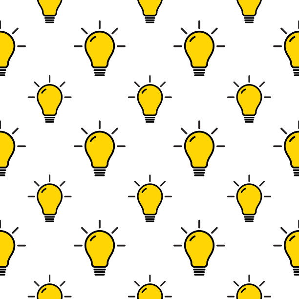 黄色灯泡无缝图案图片下载