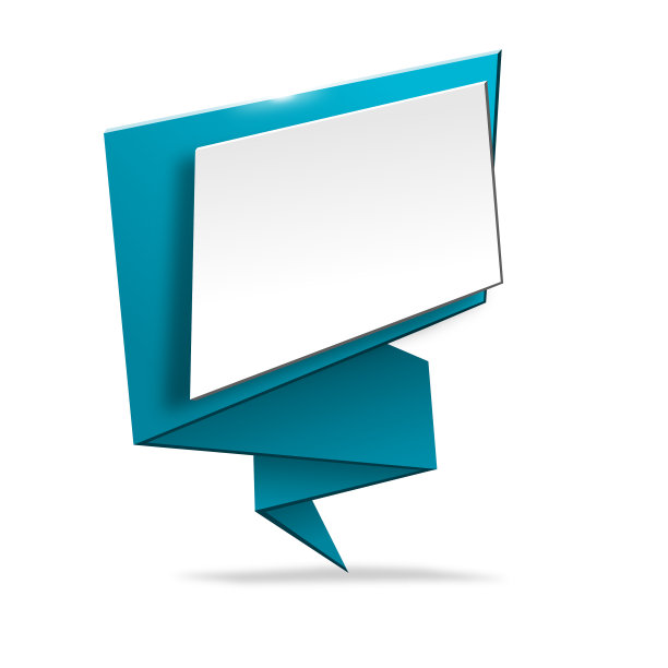 蓝色折纸横幅白色空间图片下载