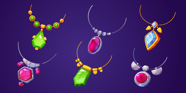 一套珍贵的卡通项链图片下载