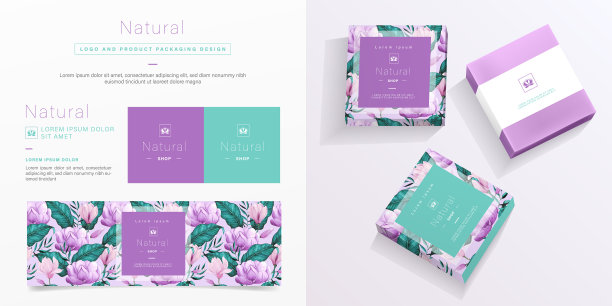 自然标志和包装设计模板图片下载