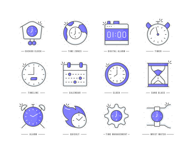 时间平行线彩色图标图片下载