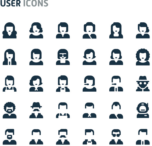 用户和头像图标设置fillio黑色图标系列图片下载