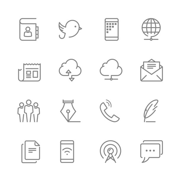 多媒体图标与技术小工具图片下载