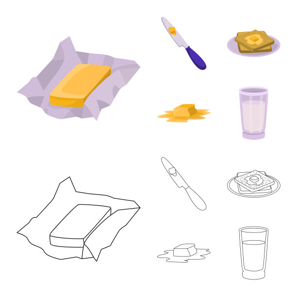 设计奶油和产品标志集图片下载