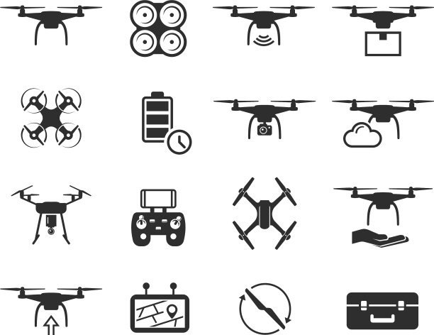 无人机黑色图标集直升机技术和图片下载