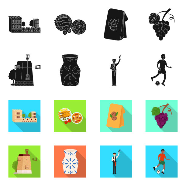 孤立的对象和历史图标集合图片下载