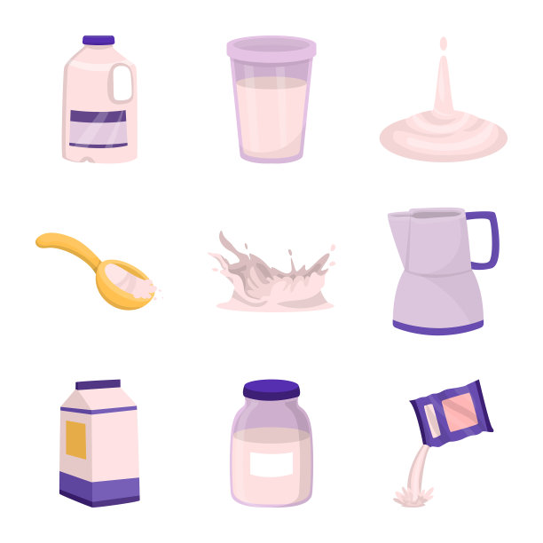 隔离物食品和乳制品标志集图片下载