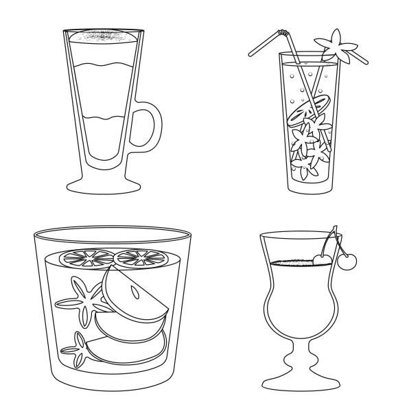 饮料和冰标志设置图片下载