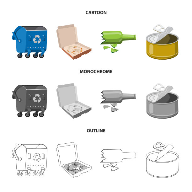 孤立物体拒绝和垃圾标志集图片下载