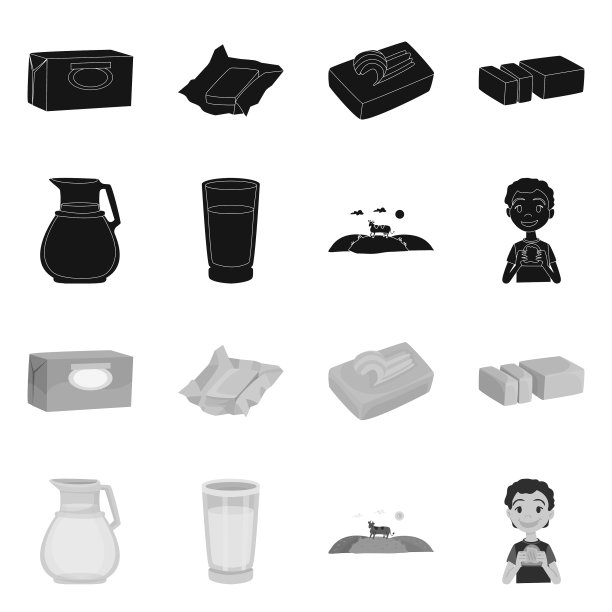 设计奶油和产品标志集图片下载