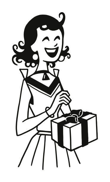 快乐女士拿着礼物图片下载