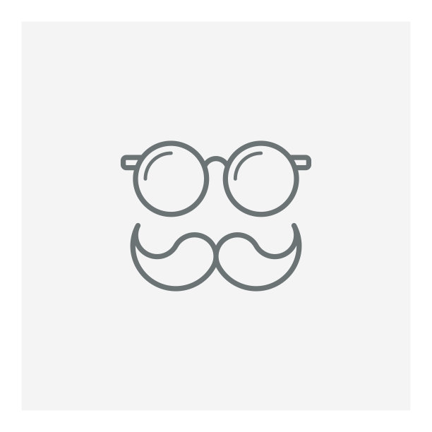 带眼镜的胡须图标图片下载