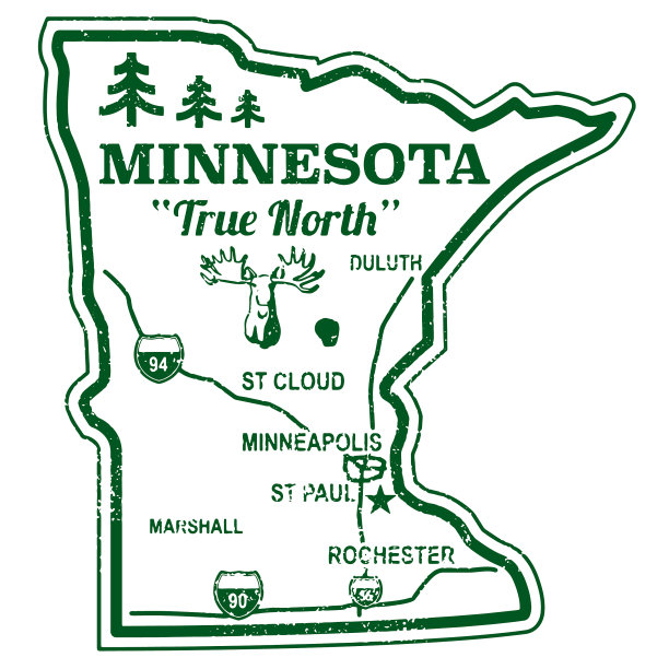 明尼苏达州复古的邮票图片下载