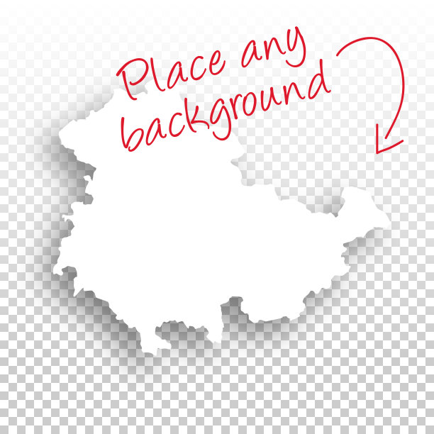 图林根州地图设计-空白背景图片下载