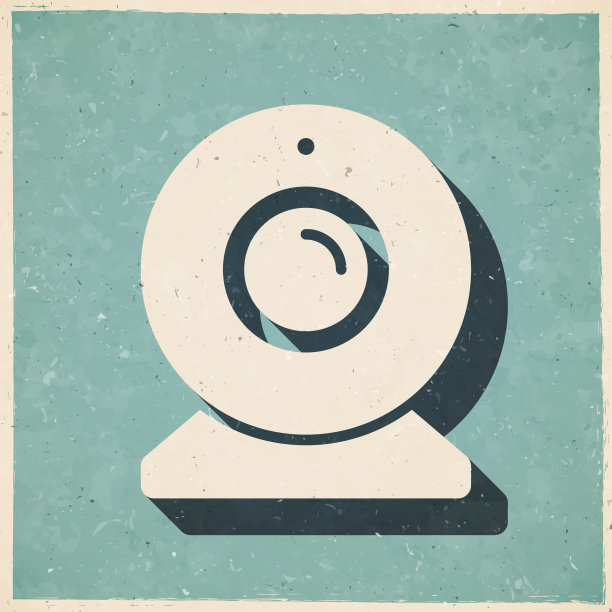 摄像头。图标复古复古风格-旧纹理纸图片下载