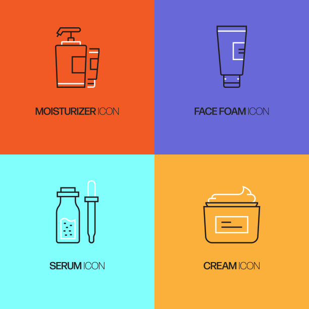 美相关的矢量细线图标。轮廓符号集合图片下载