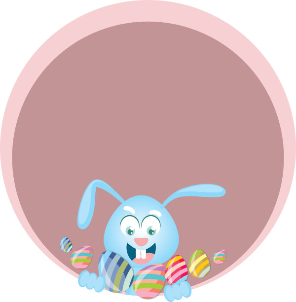 蓝兔子拿着复活节彩蛋图片下载
