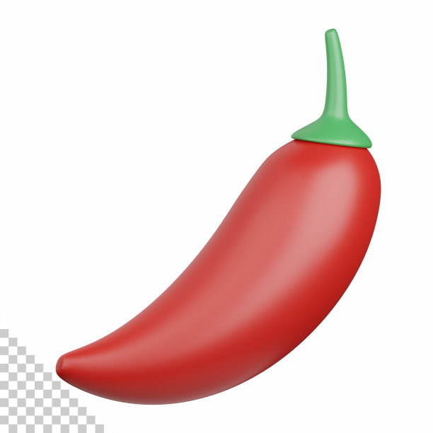 3d渲染辣椒分离有用的食物，过敏原，过敏，疾病和抗原设计元素图片下载
