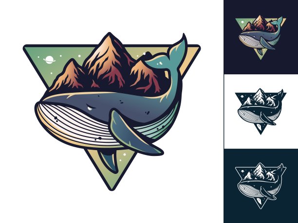 鲸鱼和山。航海和旅游图片下载