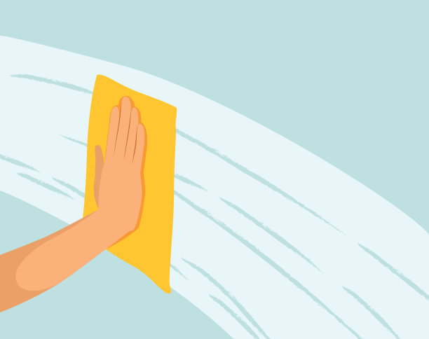 男性用黄色湿巾擦拭矢量图图片下载