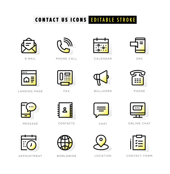 联系我们黄色内发光图标图片下载