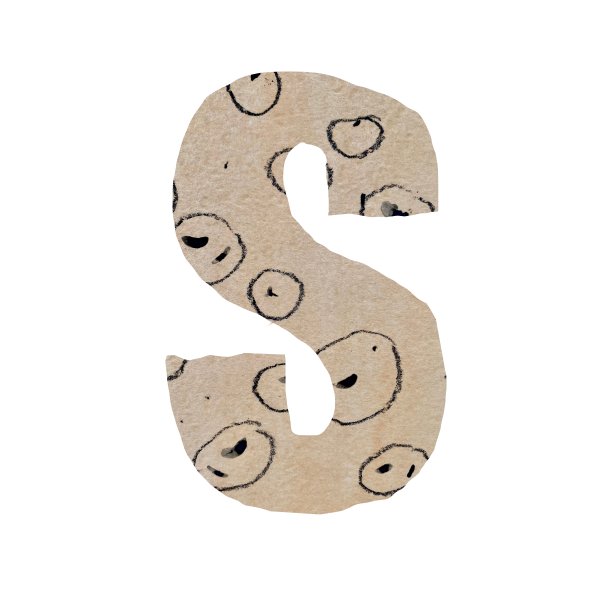 大写字母S剪出纸字母图片下载