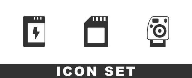 设置相机sd卡电池和照片图标图片下载