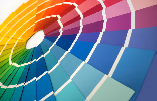 色卡调色板，颜色定义样品。油漆样品指南，彩色目录。照片特写。图片下载