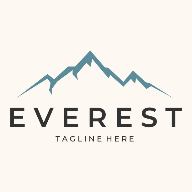 珠穆朗玛峰山标志矢量设计模板图片下载