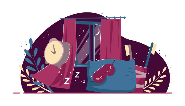 在卧室矢量插图睡觉配件图片下载