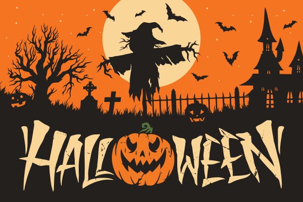 万圣节前夜彩色海报图片下载