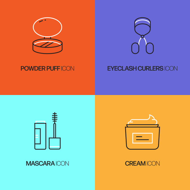 美相关的矢量细线图标。轮廓符号集合图片下载