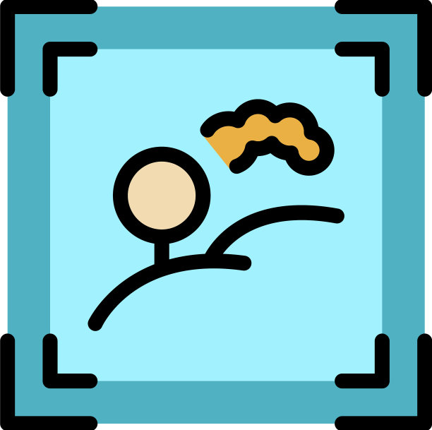 景观空中视频图标平坦图片下载