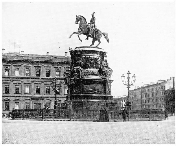圣彼得堡古玩旅行照片:尼古拉一世雕像图片下载