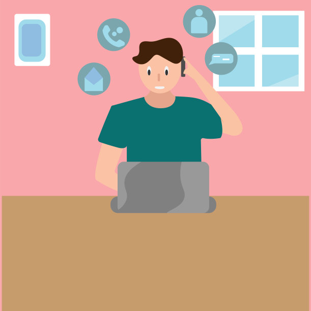 困惑的年轻人用笔记本电脑打电话。图片下载