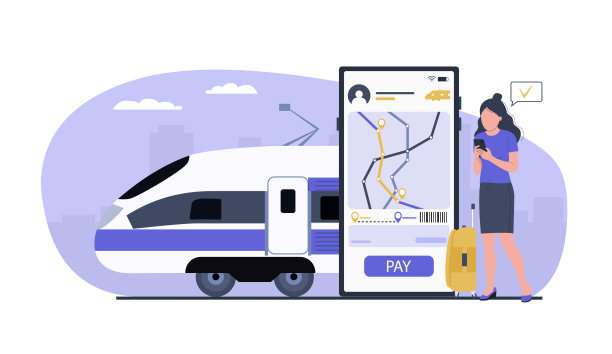 女子用智能手机在线购买火车票图片下载