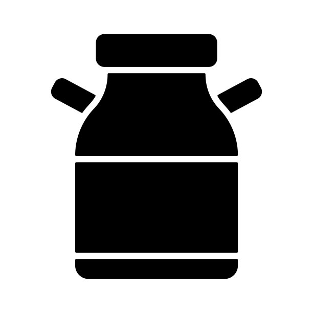 牛奶桶矢量图标：乳制品标志图片下载