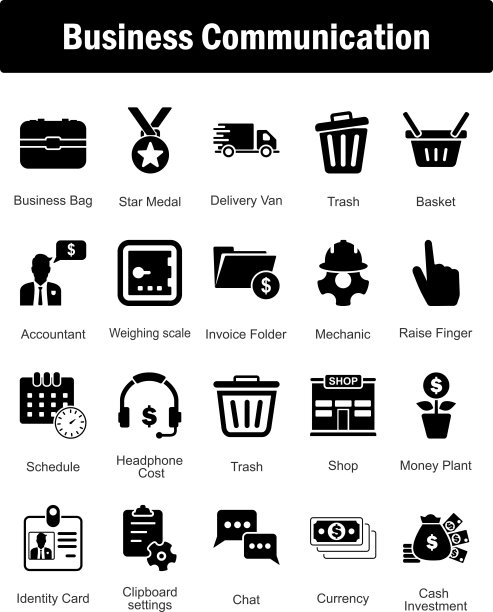 一套20个混合图标作为商务袋，明星奖章，送货车图片下载